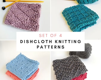 Eash Dishcloth Knitting Pattern Bundle For Beginners