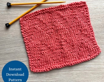 Chevron Easy Dishcloth Knitting Pattern For Beginners