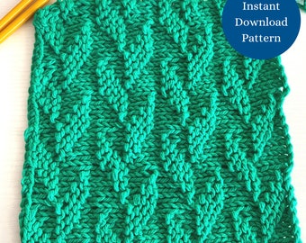 Alternating Leaf Easy Dishcloth Knitting Pattern For Beginners