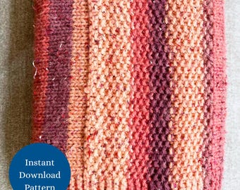 Raspberry Truffle Chunky Knit Blanket Pattern: Beginner Friendly (PDF Pattern)