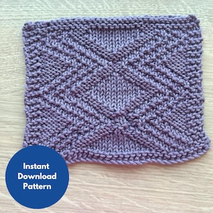 Plum Perfect Dishcloth Knitting Pattern / Easy Dishcloth Knitting Pattern