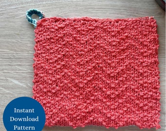 Easy Chevron Pot Holder Knitting Pattern For Beginners