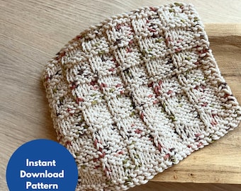 Pebbles Dishcloth Knitting Pattern: Easy Beginner Knit (PDF Pattern)