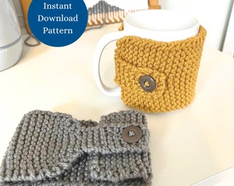 Basic Mug Cozy Knit Pattern - Easy Knitting Pattern