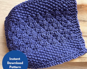 Luna Dishcloth Knitting Pattern: Easy Beginner Knit (PDF Pattern)