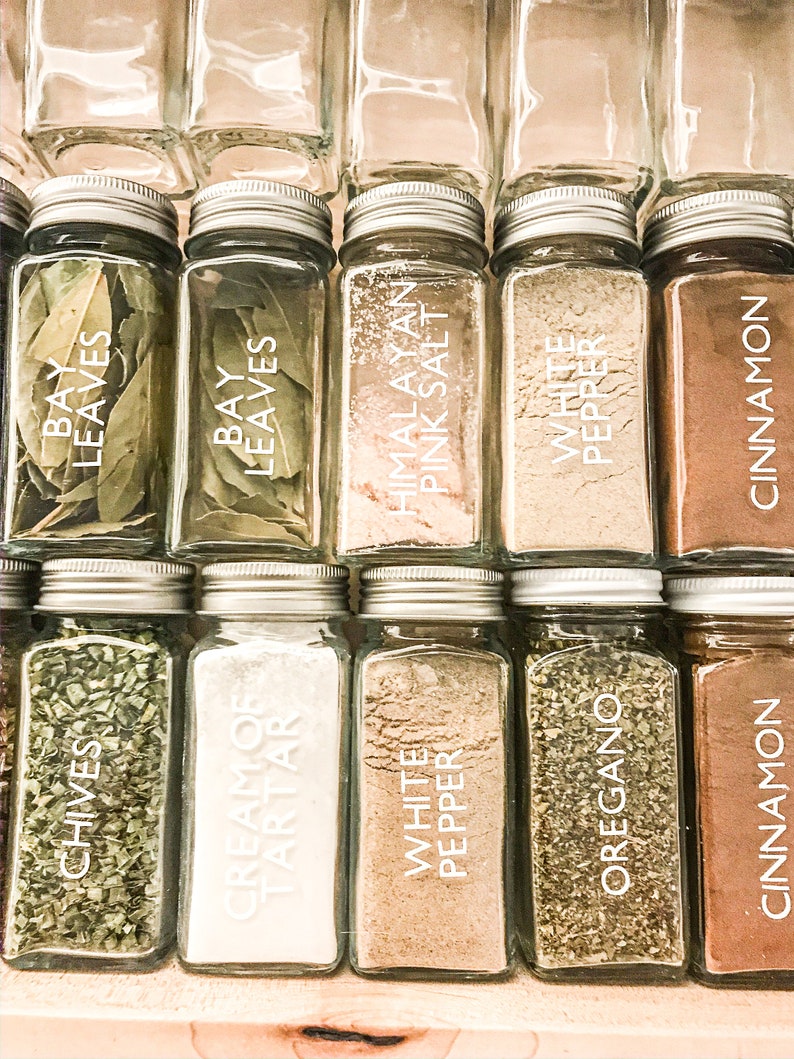 Custom spice jar labels spice jars calligraphy farmhouse etsy