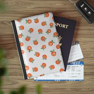 Housse pour passeport pêche amusante Pochette passeport pour filles Trip Peach