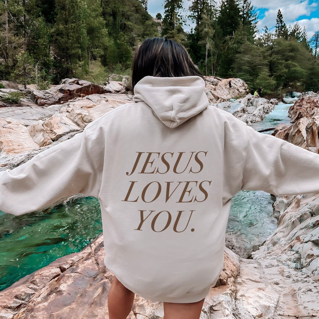 Jesus Loves You Graphic Sweatshirt-Light Blue main image 1