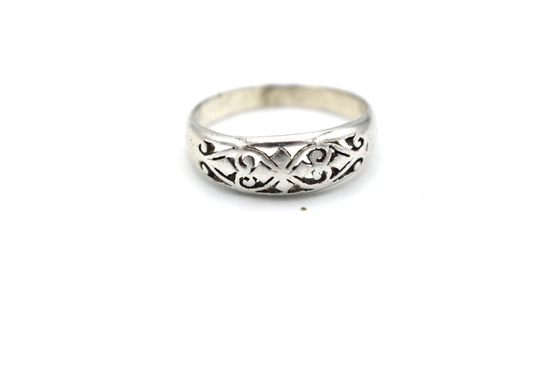 アクセサリー vintage silver ring Vintage 925 Sterling Silver Patterned Ring - Etsy