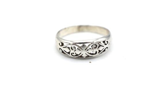 Vintage 925 Sterling Silver Patterned Ring - Etsy