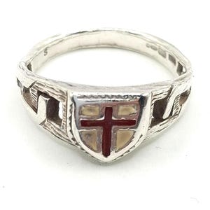 vintage 925 sterling silver enamel England signet ring size R