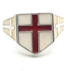 vintage 925 sterling silver England enamel signet ring size Y 1/2