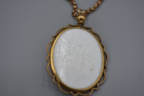 vintage Edwardian Rolled Gold milky Glass Cameo P… - image 3