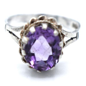 vintage Paul Edward Bunn 925 sterling Silver amethyst Ring