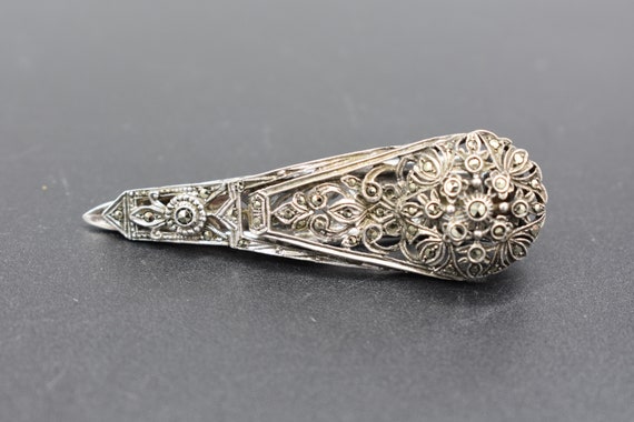art deco 935 sterling silver marcasite dress hair