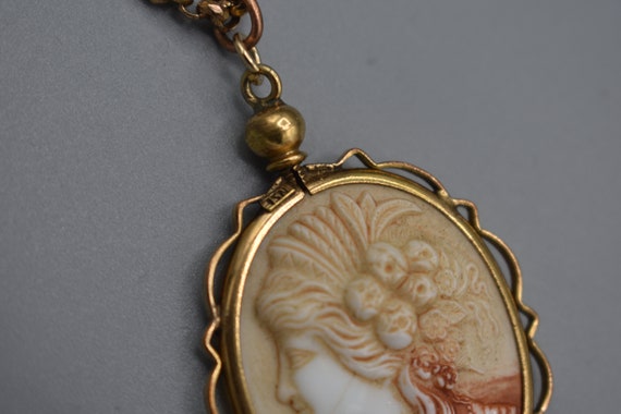 vintage Edwardian Rolled Gold milky Glass Cameo P… - image 4