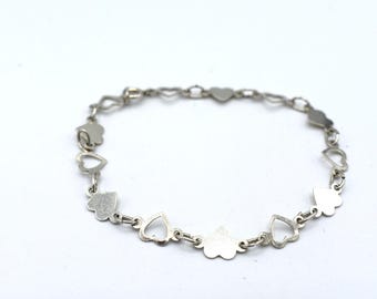 vintage 925 sterling silver bracelet with hearts