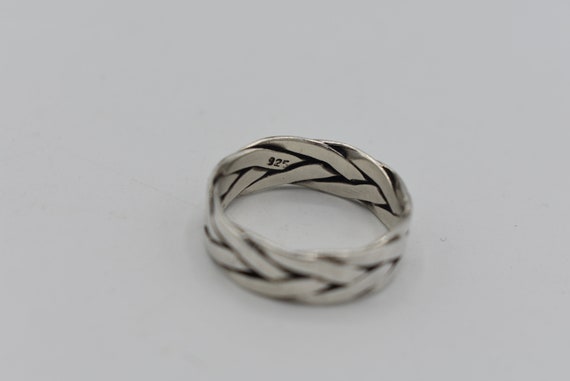 Vintage 925 Sterling Silver Twist Band Ring - Etsy Vintage 925 Sterling Silver Twist Band Ring - Etsy