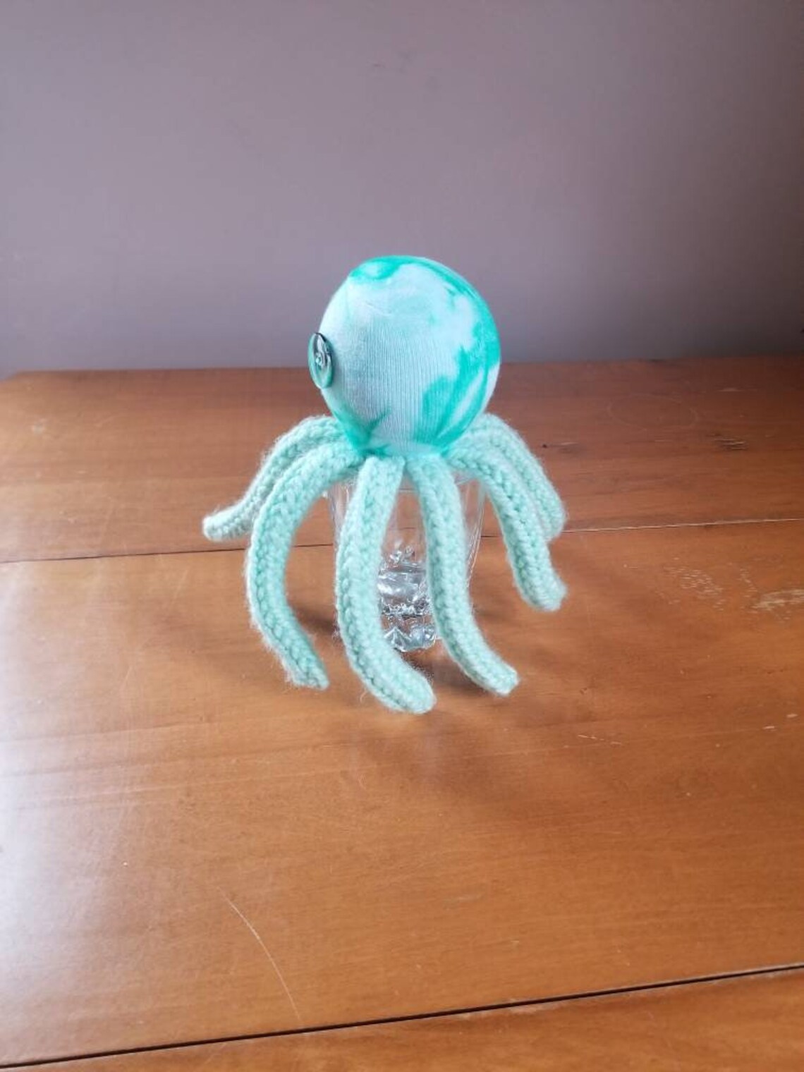 Green Iridescent Tie Dye Octopus Knit Yarn Plush Socktopus | Etsy