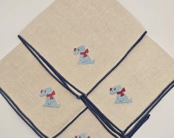 Vintage Scottie Dog Napkins- Handmade
