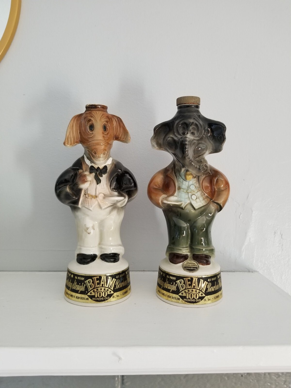 Vintage Jim Beam Donkey Elephant Decanters Republican and Etsy
