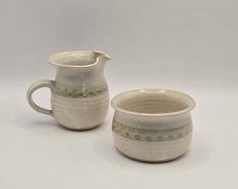 Vintage Creamer and Sugar Pottery Set