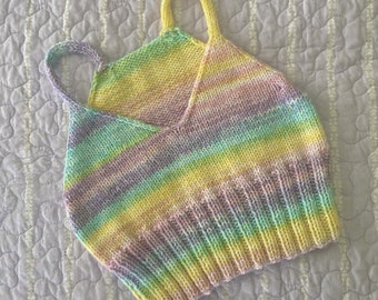 Rainbow Knit Bralette / Crop Top