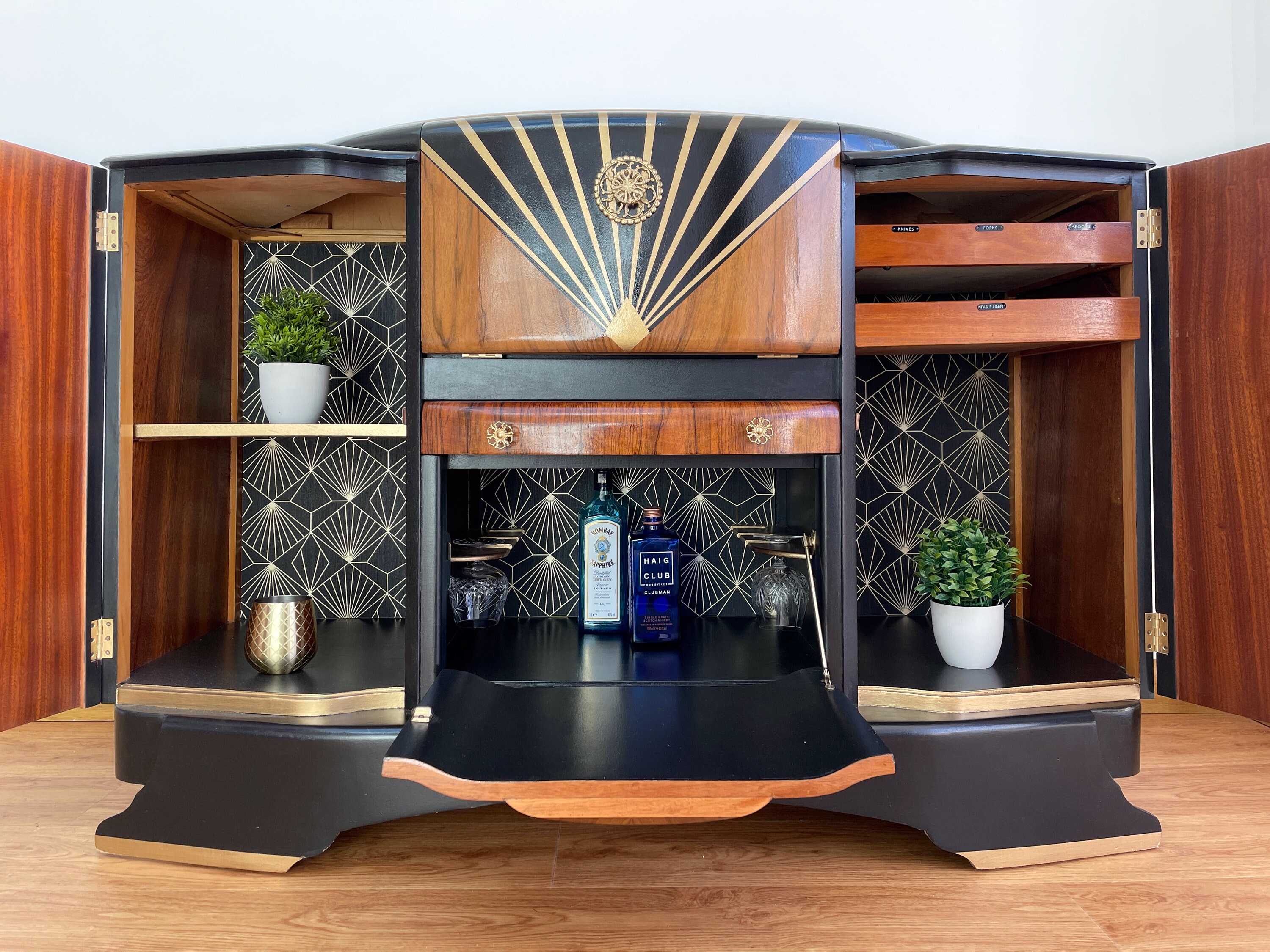 Stunning Black and Gold Upcycled Furniture Art Deco Style Etsy