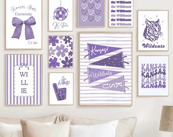 Kansas State University Wall Art Prints | KSU Dorm Decor (Set of 14) (Digital Download)