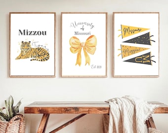 Láminas decorativas de Mizzou: Decoración de la Universidad de Missouri (16 láminas digitales, 6 tamaños incluidos)