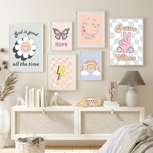 Danish Pastel, Christian wall art 16 prints, Christmas gift,  Christian printable art, Christian teen girl art, Christian wall art bundle,
