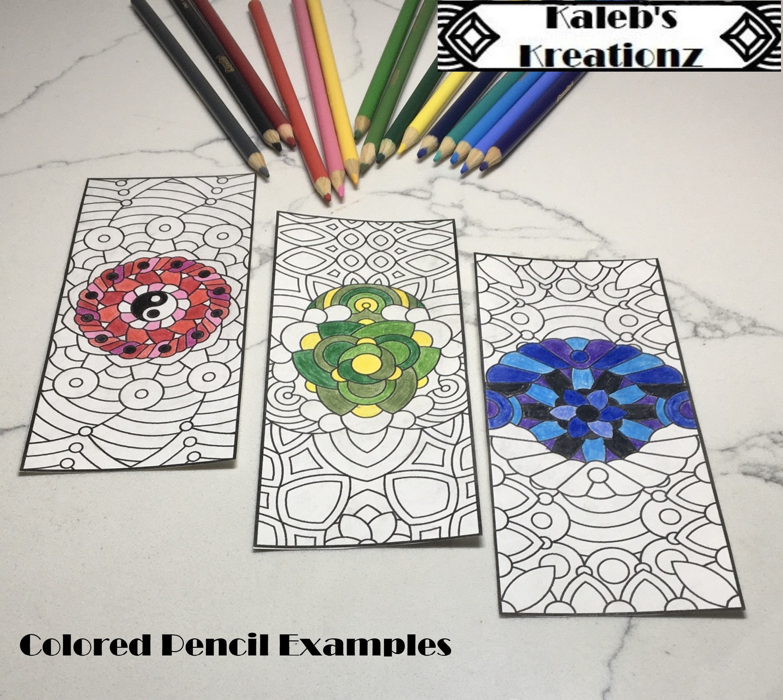printable coloring mandala bookmarks set of 3 bookmark set etsy