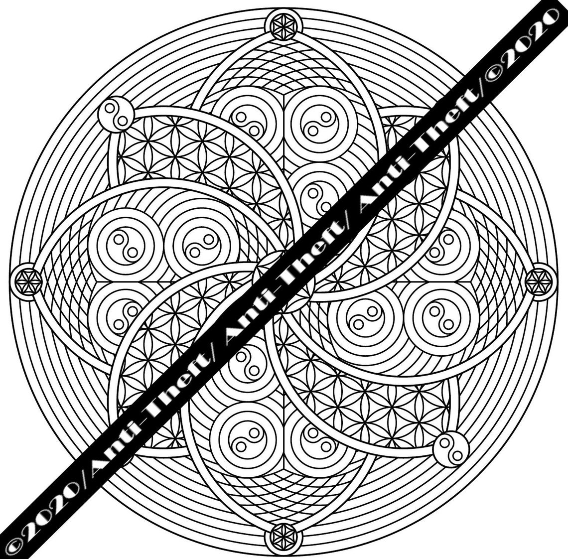 printable mandala bookmarkscoloring pages set of 4 pdf