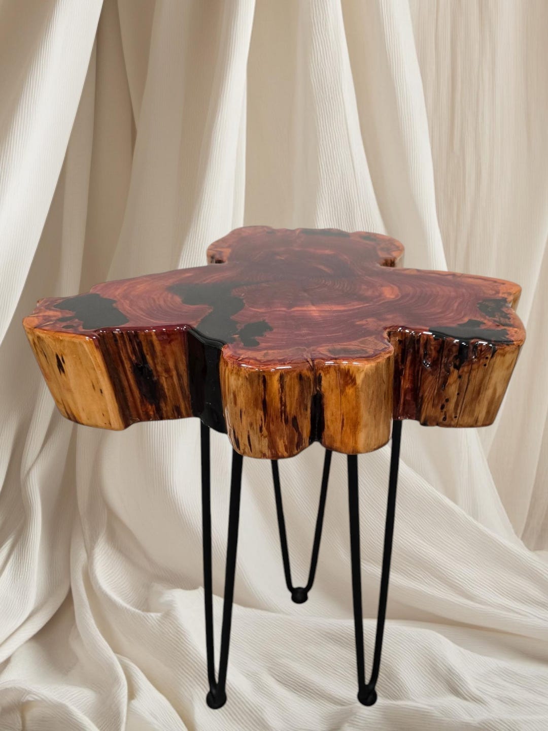 Red Cedar Live Edge Side Table - Etsy