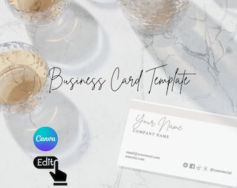 Business Card Templates 10 choices included EDITABLE Download with Printing Template and Instructions with Canva