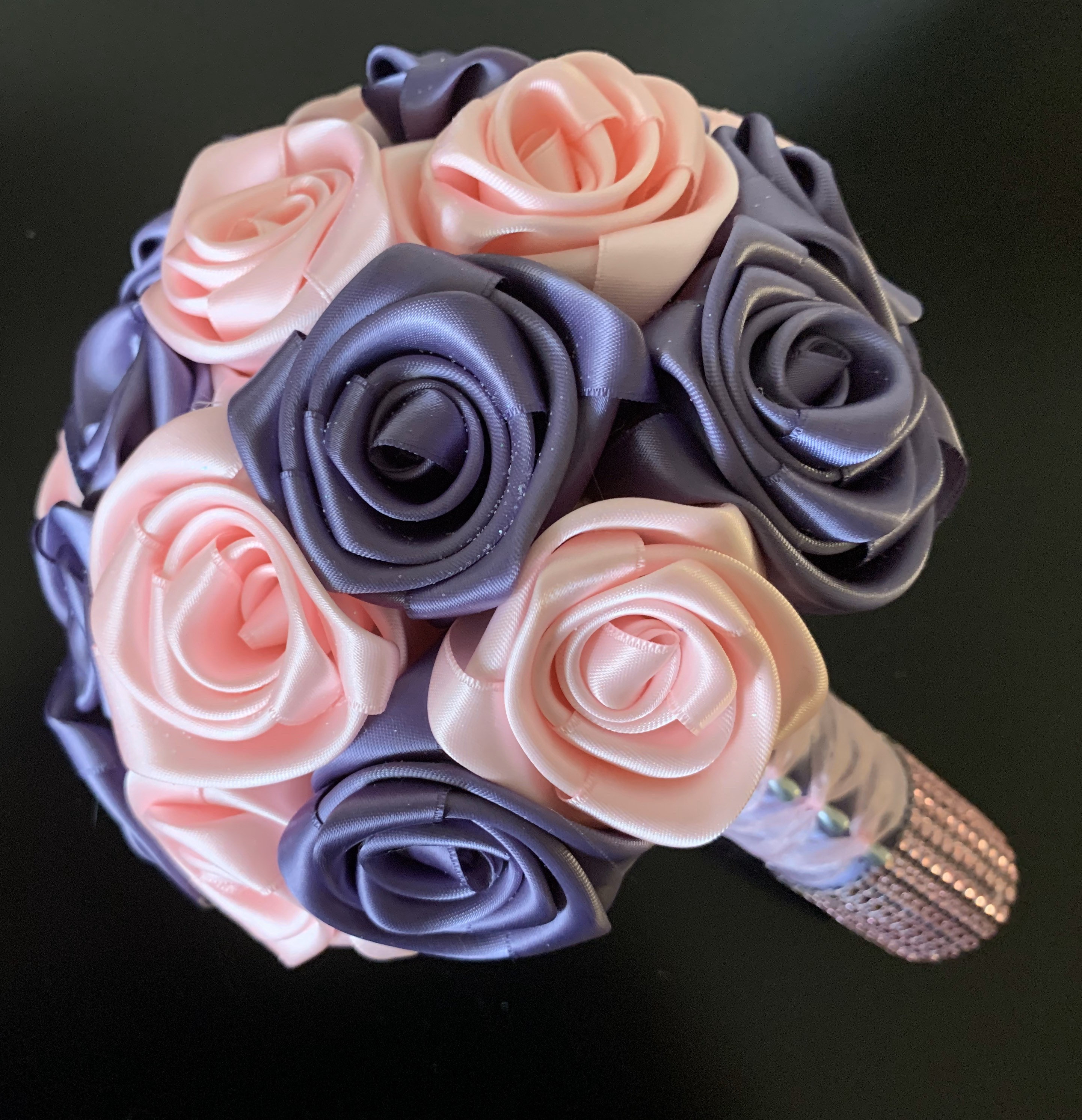 Pink bouquet wedding bouquet satin bouquet satin roses Etsy