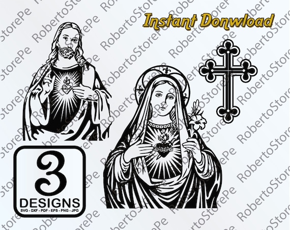 Vector Virgin Mary svg Jesus svg Virgin Mary svg God dxf | Etsy