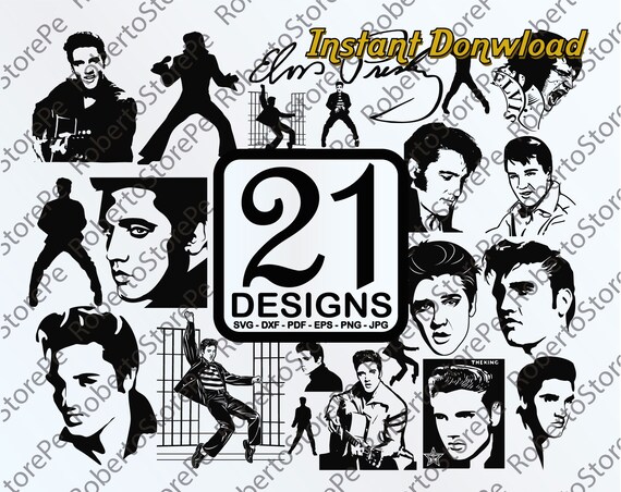 Download Vector Elvis Presley Elvis Presley Svg Silhouette Elvis Etsy