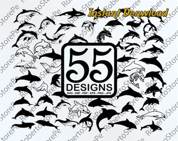 Vector Dolphin Svg Dolphin Svg Silhouette Dolphin Svg Etsy