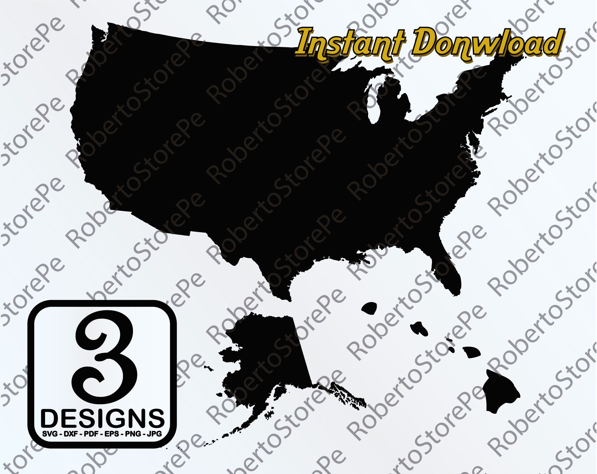 Vector Map of United States svg Map of United States svg | Etsy