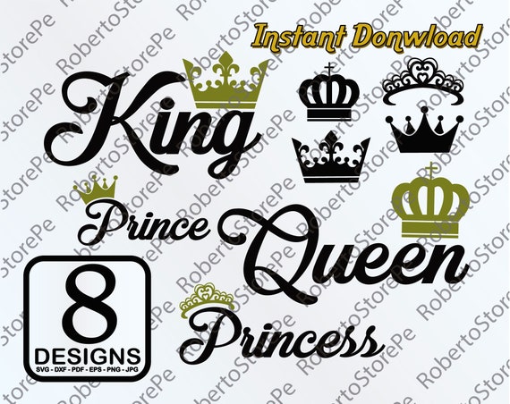 Vector King Queen cdr ai svg pdf png Laser Silhouette Cut file -  Personalizei