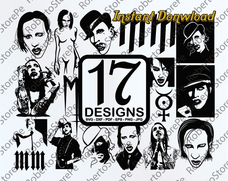 Vector Marilyn Manson Marilyn Manson svg Singer svg Etsy