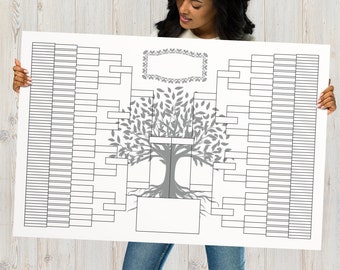 8 Generation Family Tree Blank Poster Print