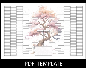 Szablon drzewa genealogicznego Cherry Tree w akwareli: 8+ pokoleń (PDF)
