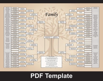 8+ Generation Family Tree (DIY) 24x36 PDF Template