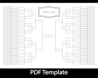 Drzewo genealogiczne 7 generacji dla par (DIY) 24 x 36 cali Szablon PDF (bez tła)