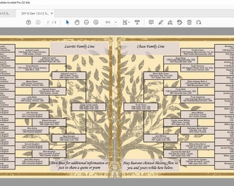 Historia rodziny 12x12 Wypełnialny szablon PDF/JPG do scrapbookingu