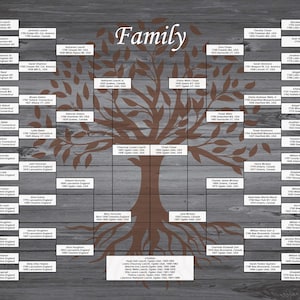 Seven Generation Family Tree (DIY) 24x36 PDF Template (barn wood)