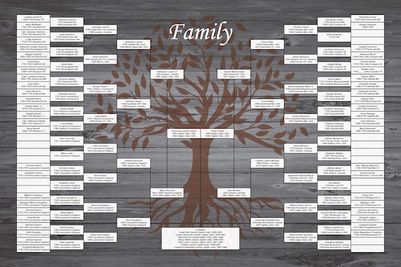 Family Tree Diagram To Fill In 7 Generations Genealogy Poster 40x60cm  Genealogy Supplies Family Genealogy Chart To Build Family