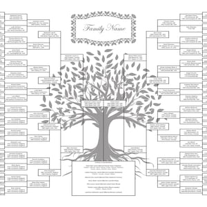 8+ Generation Family Tree (DIY) 24x36 PDF Template (paper White) - Etsy